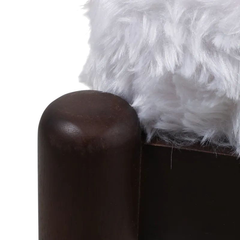 35x29" Faux Fur Accent Chair, White