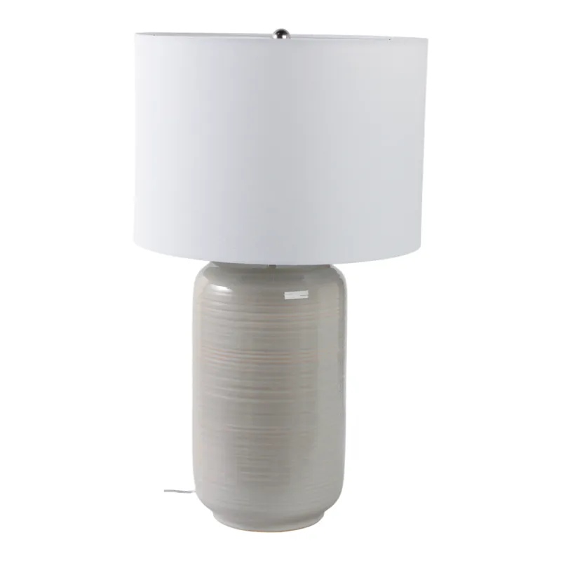 26\" Ceramic Table Lamp, Beige