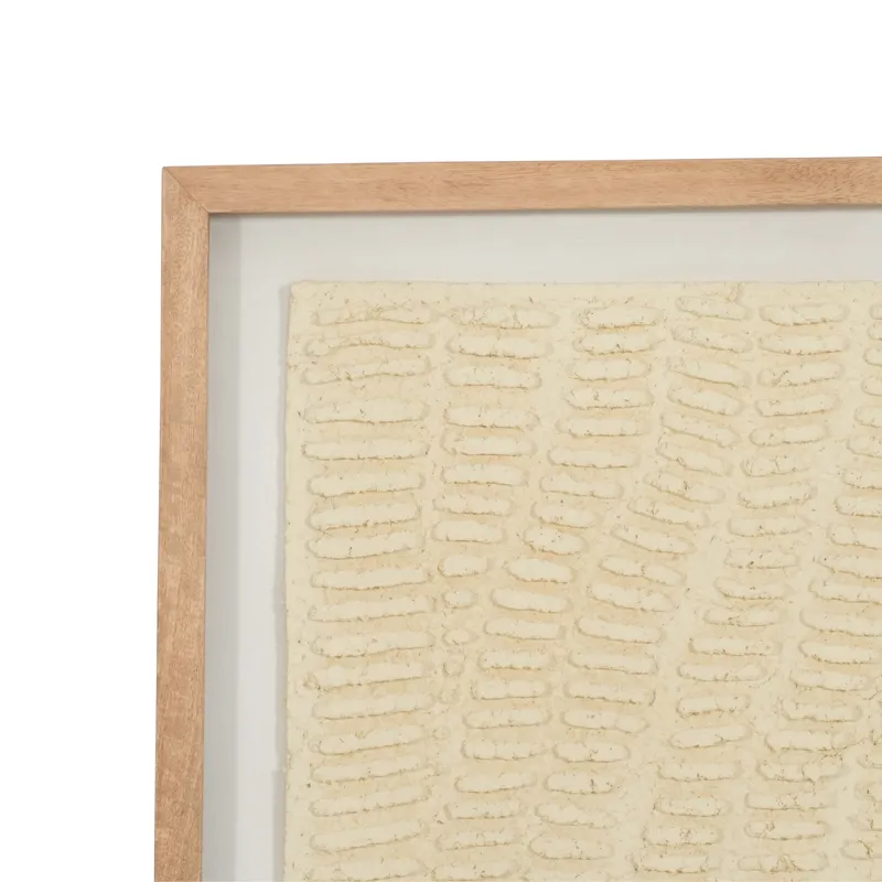 29x35 Paper Mache Wall Art Framed Glass, Gray
