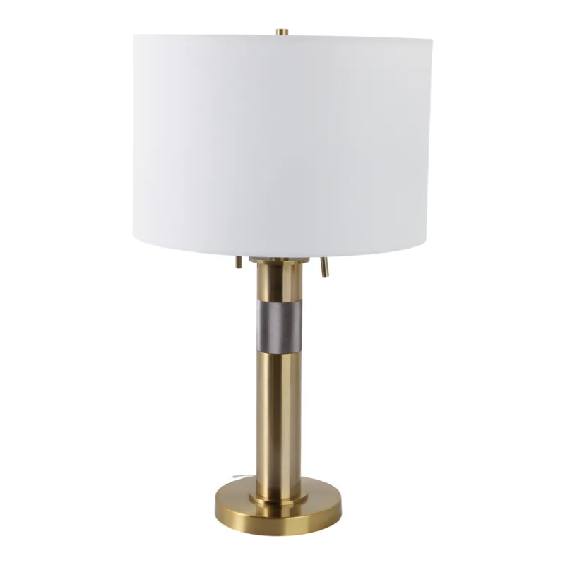 27x15\" Metal Lamp With 2 Pulls, Gold