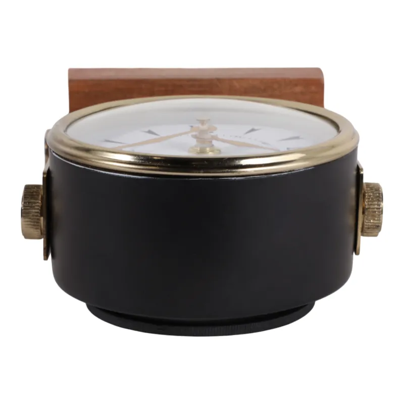 7x5\" Round Clock On Wood Base, Multi