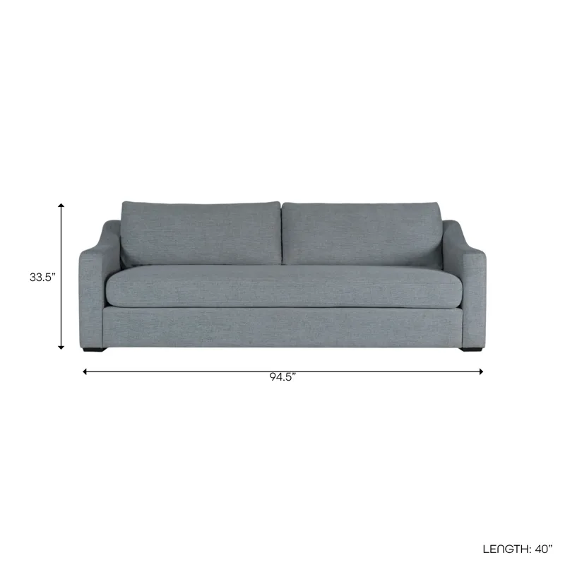 95x40" Cary Modern Sofa, Grey/brown