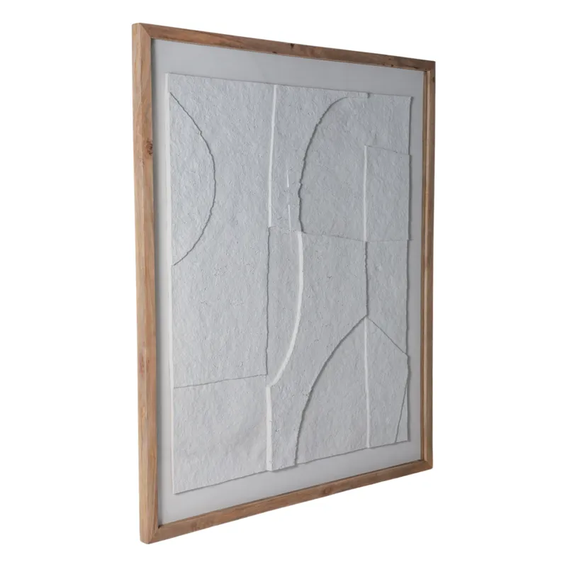 39x47" Paper Mache Wall Art W/wooden Frame /glass