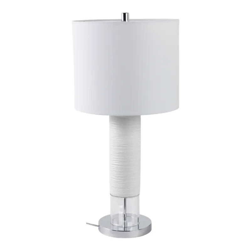 27\" Ceramic Table Lamp, White