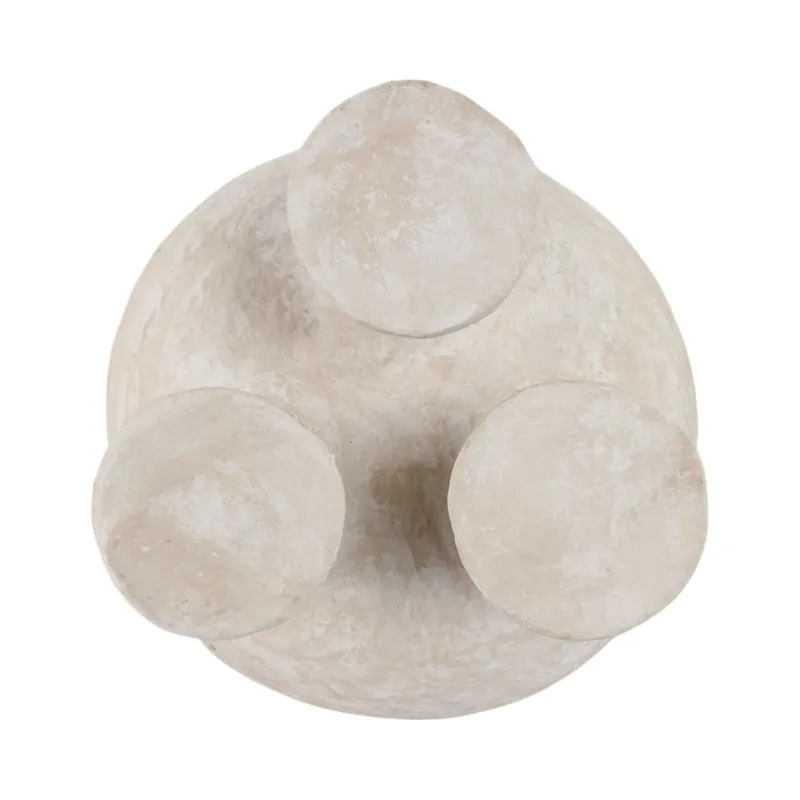 15x10\" 3-footed Paper Mache Bowl, White