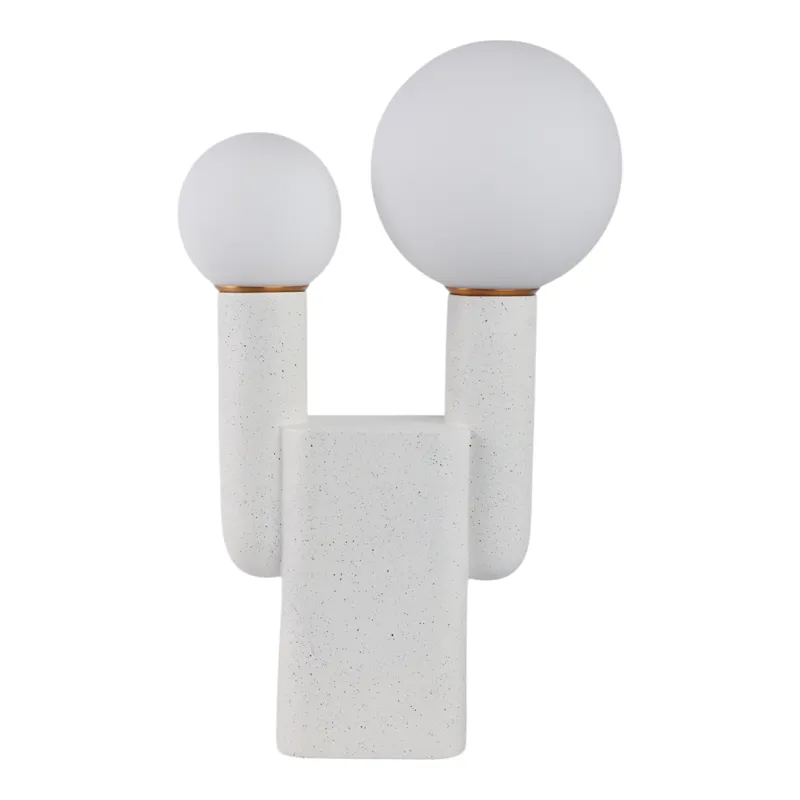 20x12\" Double Head Totem Lamp With Base Switch, Wh