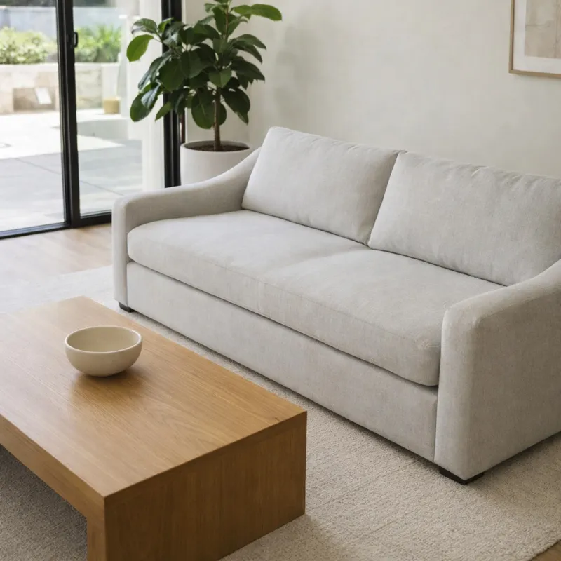 95x40" Cary Modern Sofa, Light Grey
