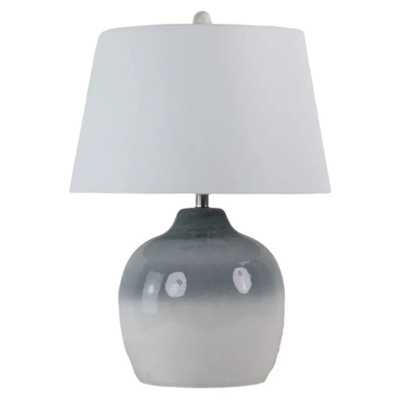 27\" Reactive Finish Table Lamp, Blue/white