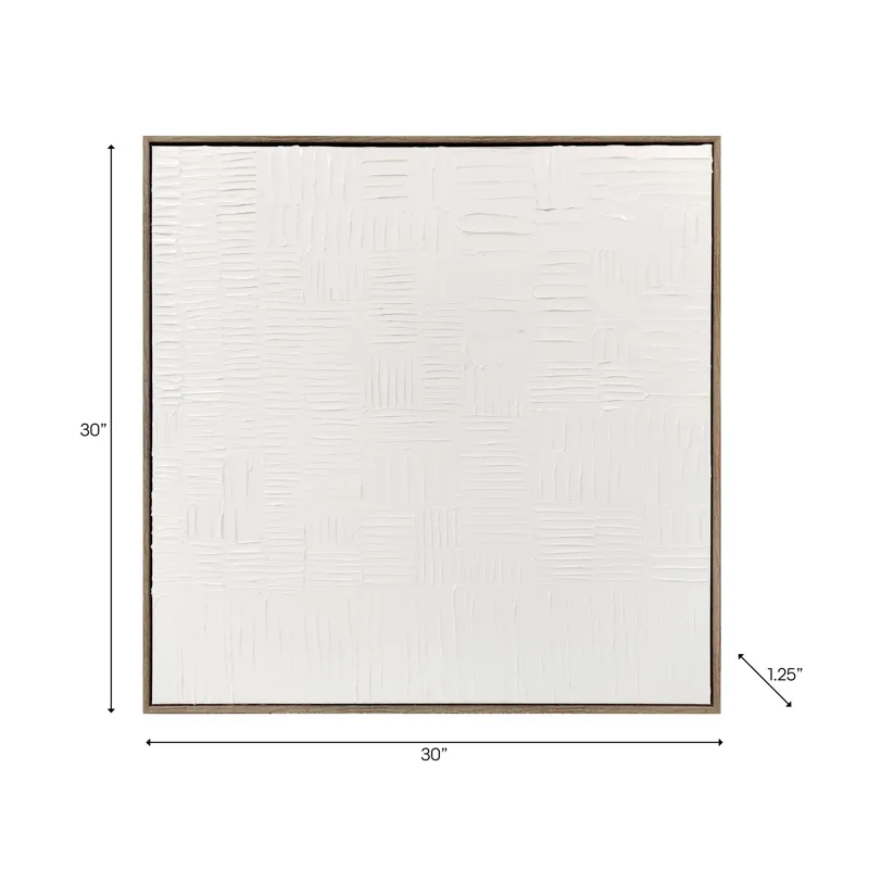 30x30\" Glossy Lines Wall Art, White