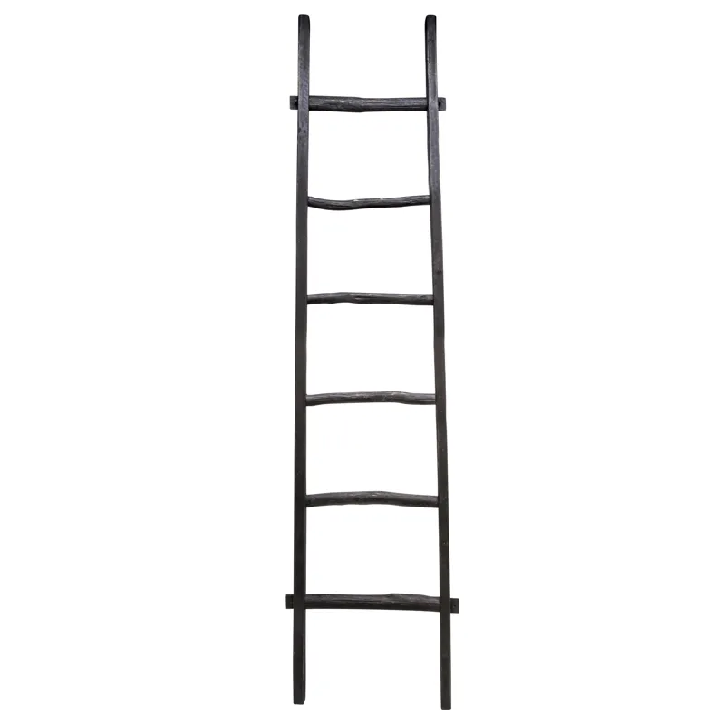 Ec Wooden , Decorative 76\" Ladder, Black