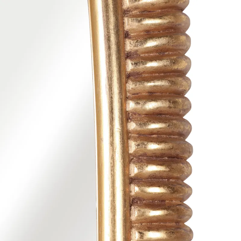 90x42" Ribbed Curved Mirror, Gold