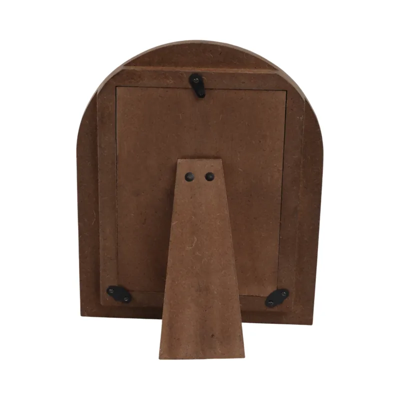 5x7 Wood Inlay Arch Photo Frame, Natural/ivory