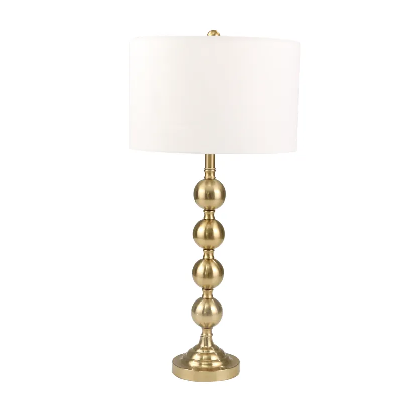 Metal 33" Stacked Ball Table Lamp, Gold