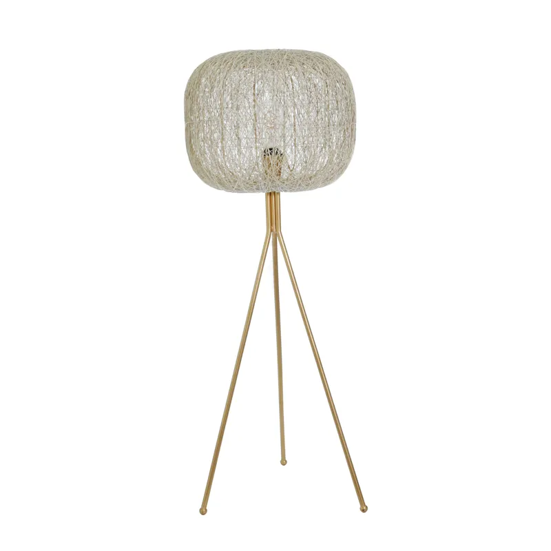 Metal 44" Sphere Bird's Nestlamp, Gold