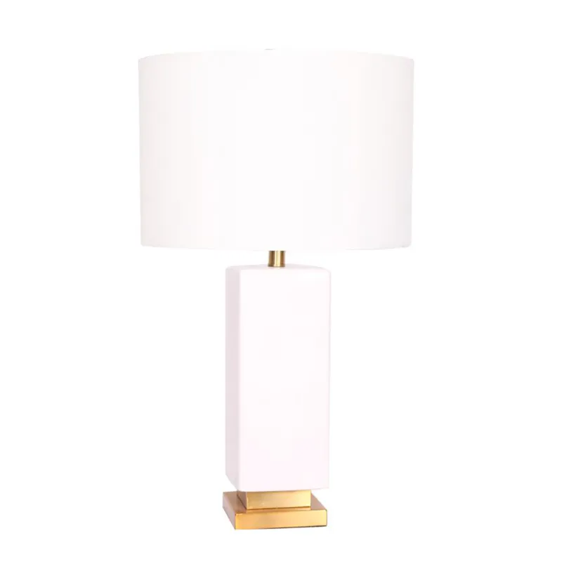 Ceramic 27" Table Lamp, White/gold