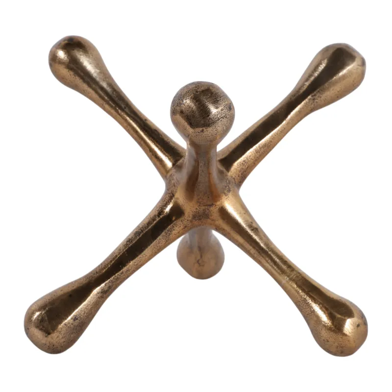 9x9\" Metal Jack Object, Antique Brass