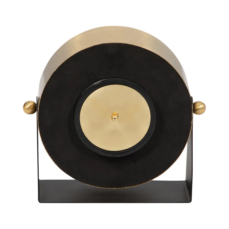 Metal Table Clock 7\'\' Gold Black
