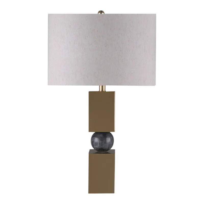 28" Iron And Marble Table Lamp Kd