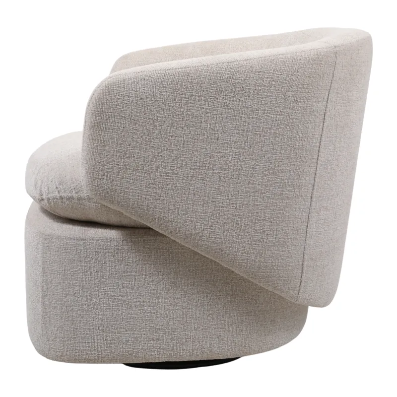 31x30" Modern Swivel Accent Chair, Ivory