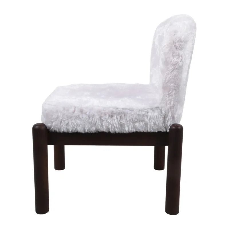 35x29" Faux Fur Accent Chair, White