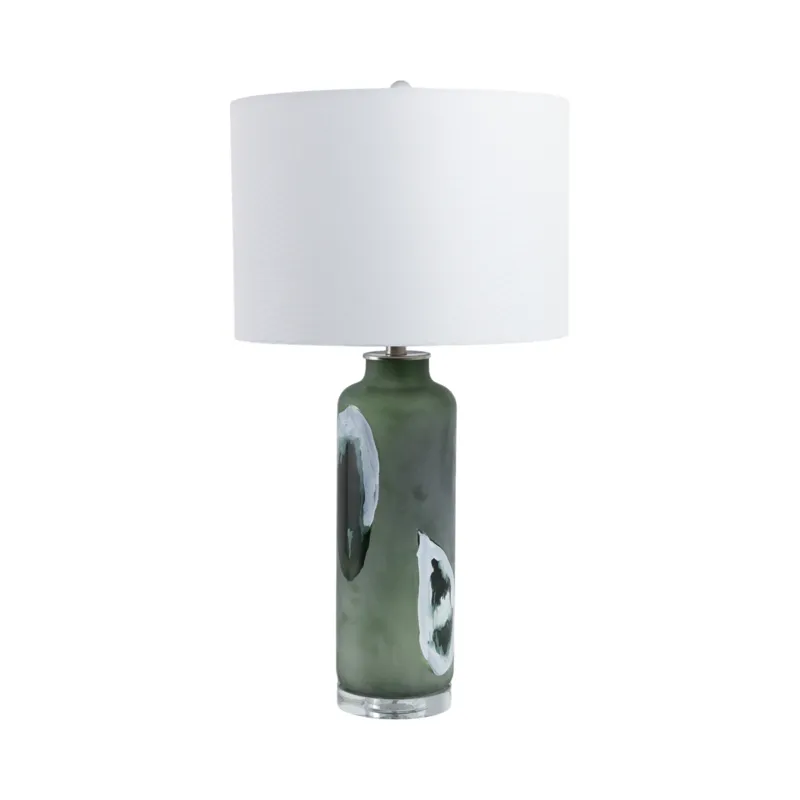 30x16\" Artful Glass Table Lamp, Green