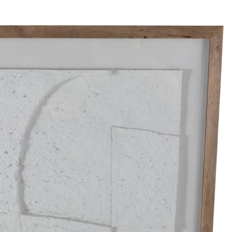 39x47" Paper Mache Wall Art W/wooden Frame /glass