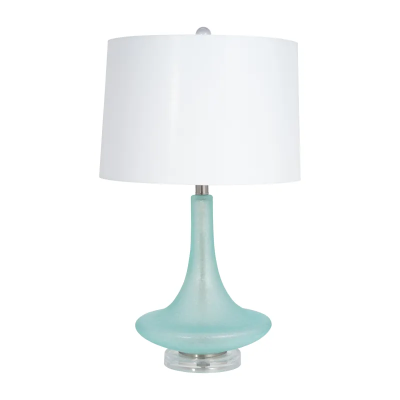 Glass 26\"  Table Lamp, Green