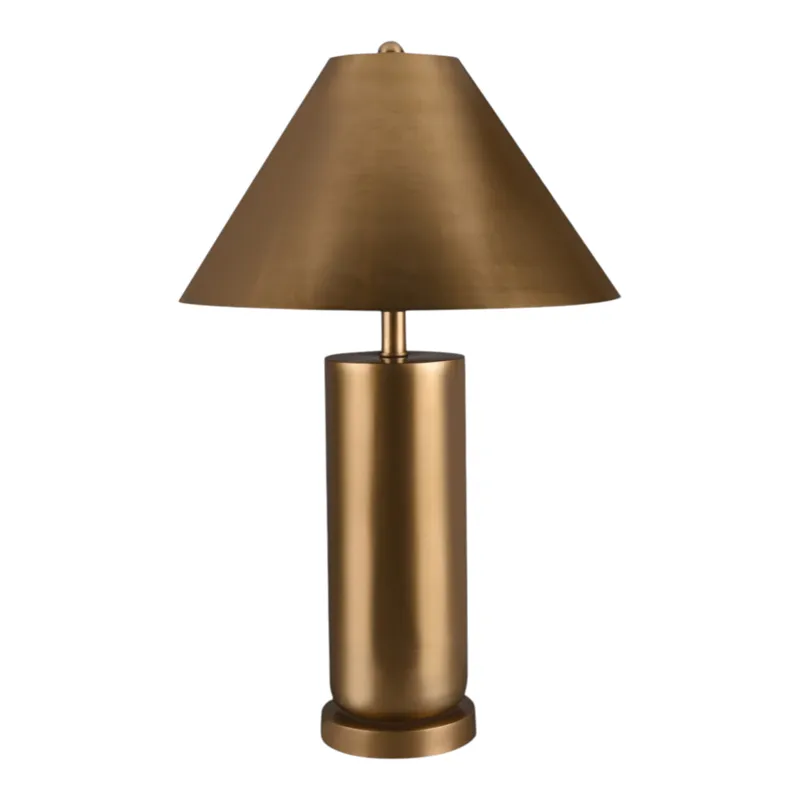 25" Iron Shade Glass Table Lamp Kd