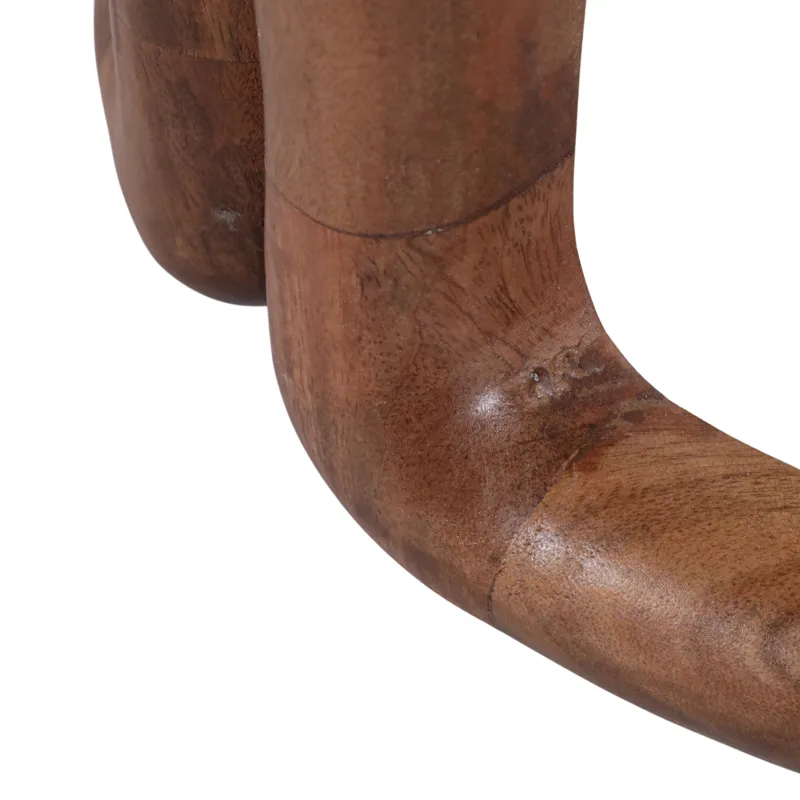 18x14\" Mrble Top Inlay Wood Accent Table,ivry/brwn