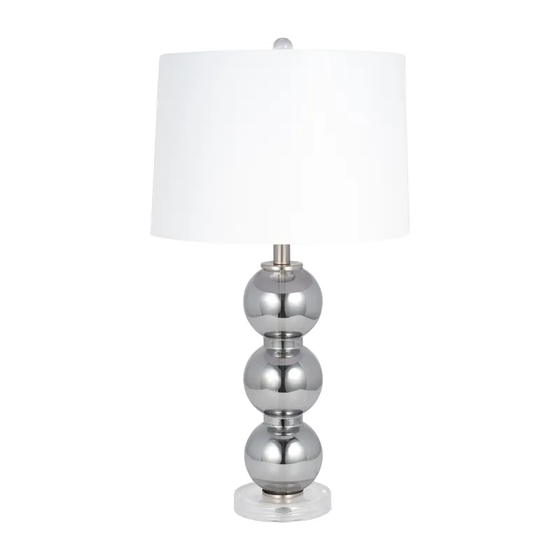 Glass 28\" Orbs Table Lamp, Smoke