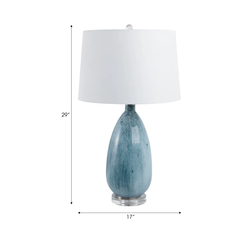 29x17\" Reactive Finish Table Lamp, Green