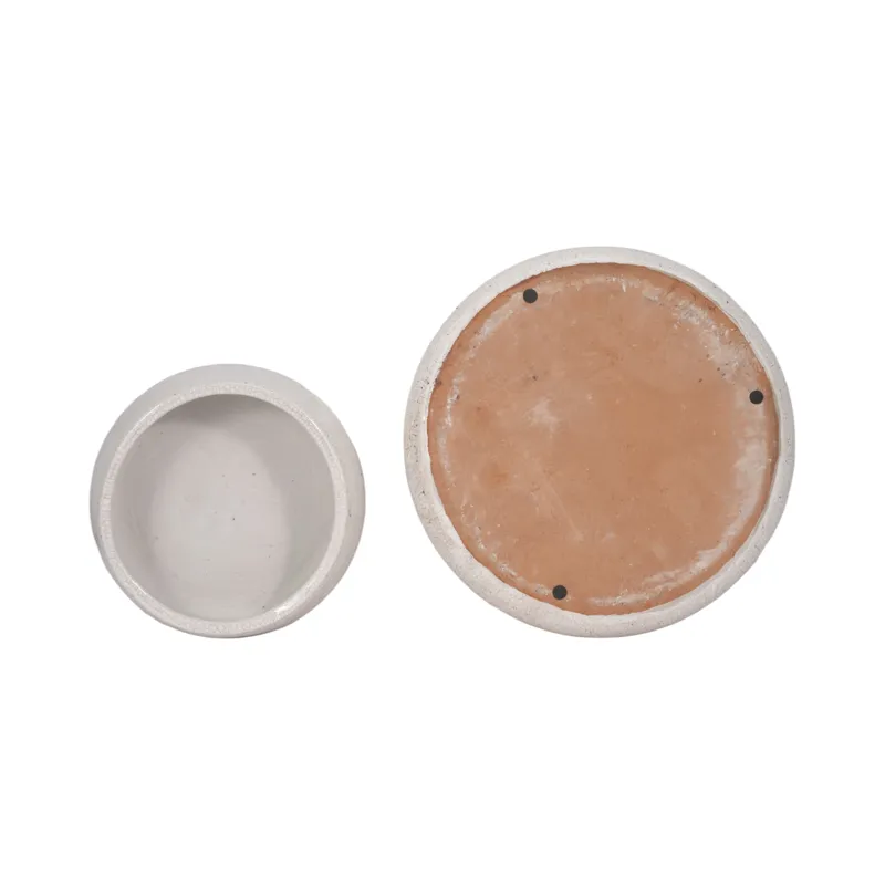 S/2 10/14\" Terracotta Bowls, White Crackle