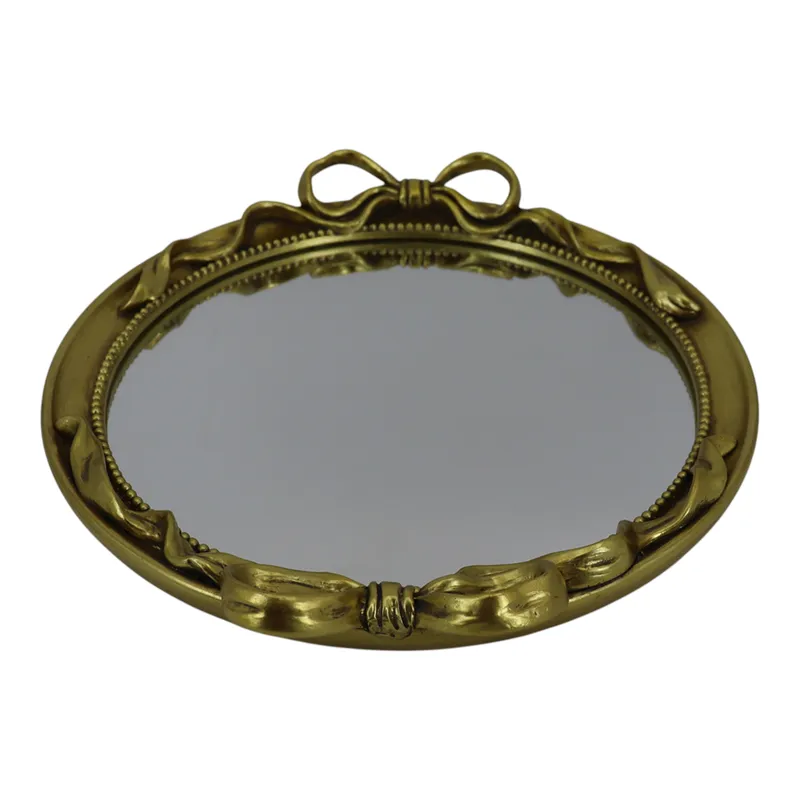 S/2 12/16\" Coquette Bow Trays, Gold