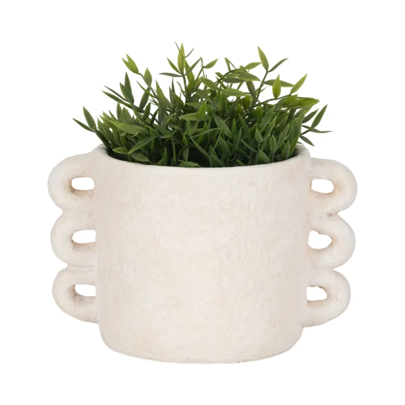 10\" Arch Handle Planter, White