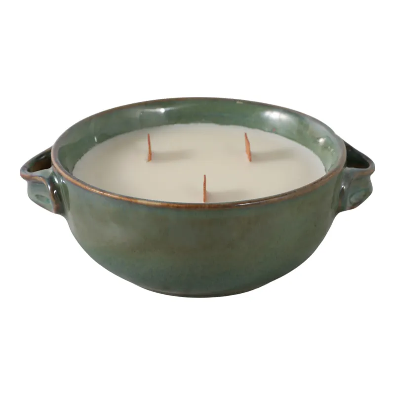 7\" 10 Oz Lakeside Rain Candle, Green