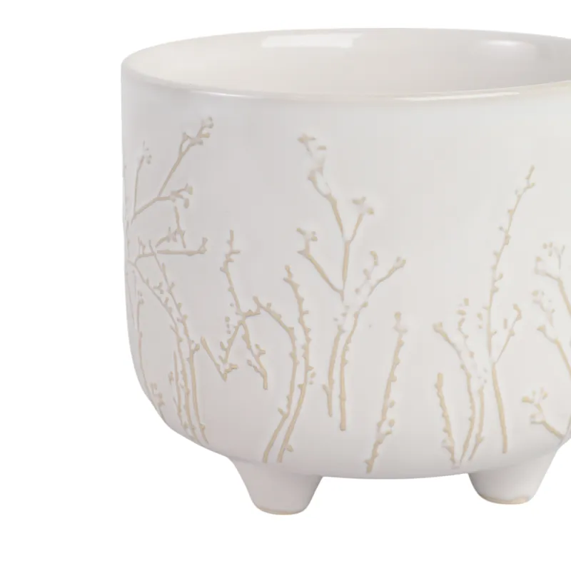 6\" Blooming Branches Planter, Ivory
