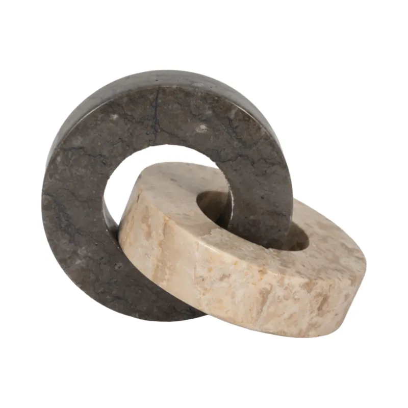 Marble, 9\" 2-circle Links, 2-tone