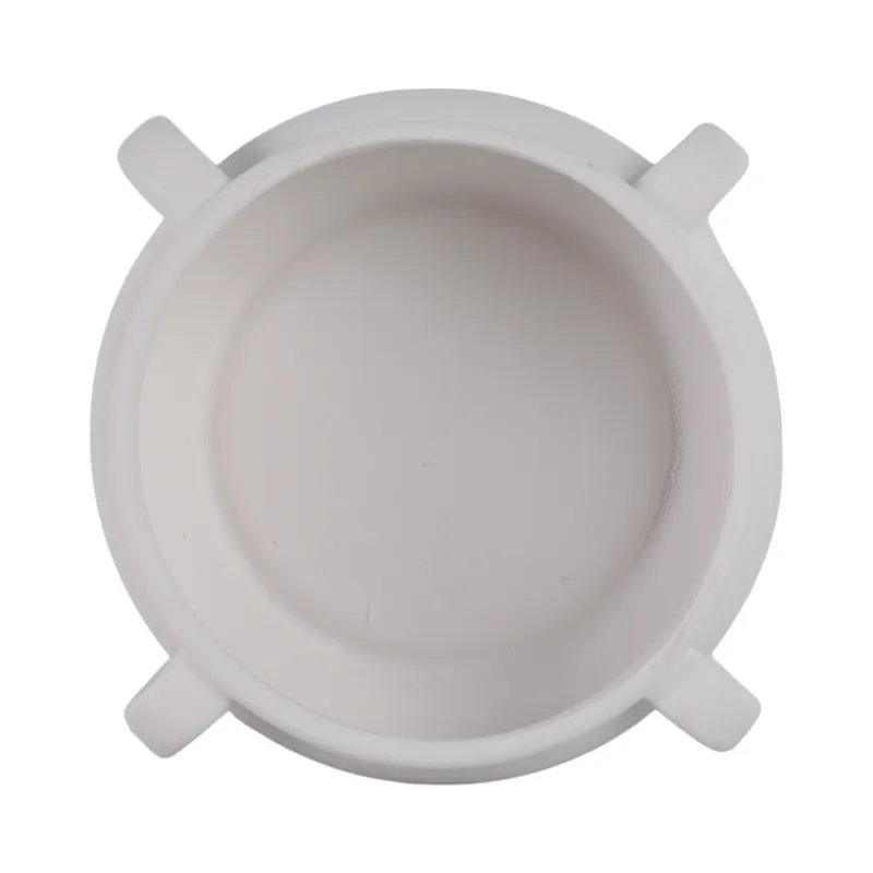 12\" Textured Bowl With Handles, White