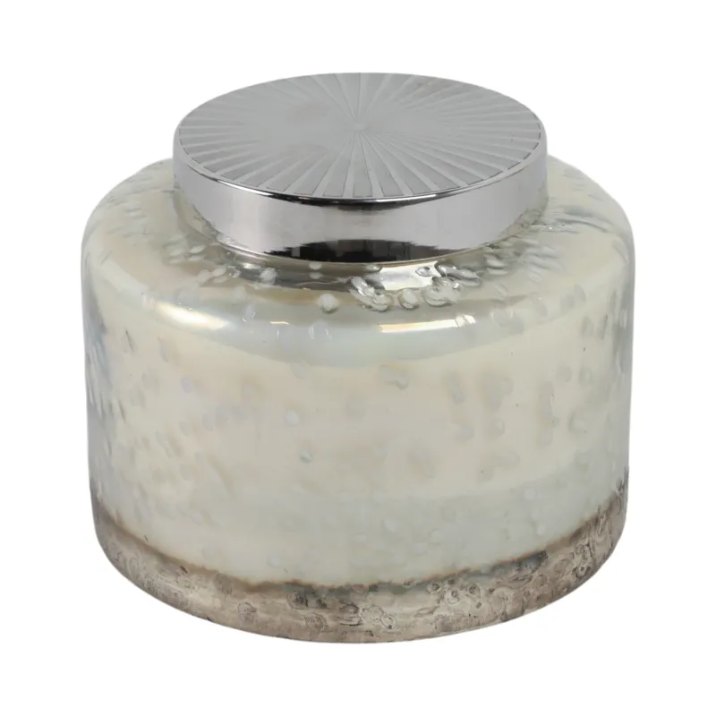 7\" 71 Oz Lavender Speckle Lidded Candle, Lt Blue/s