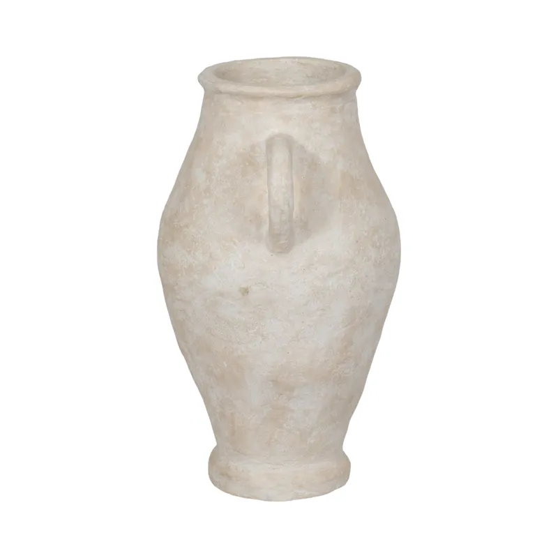 32\" Paper Mache Jug With Handles, White