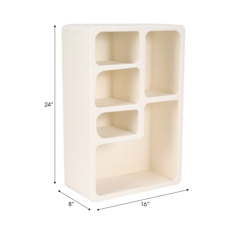 Ec 24\" Rectangle Rough Finish Wall Shelf, White