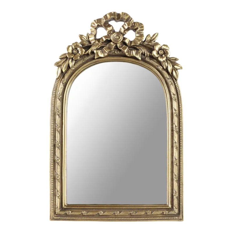 5x7\" Mirror In Gilded Bow Arch Frame, Gold