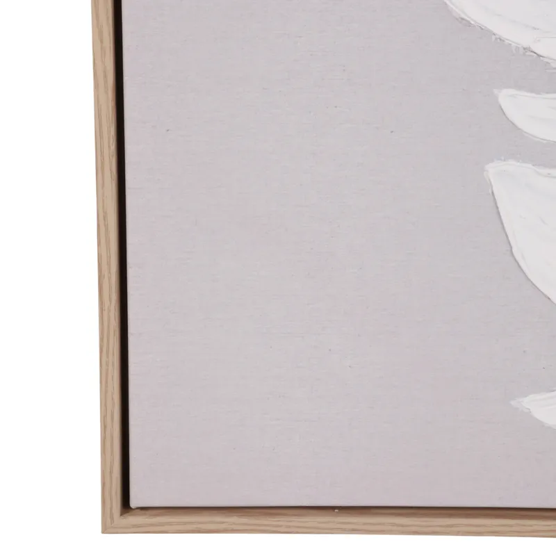 24x36" Textured Leaves Wall Art, Ivory/tan