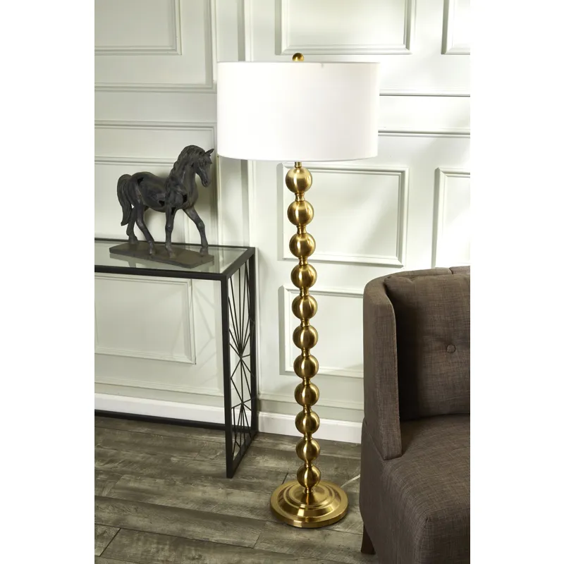 Metal 57" Stacked Ball Floor Lamp, Gold - Kd