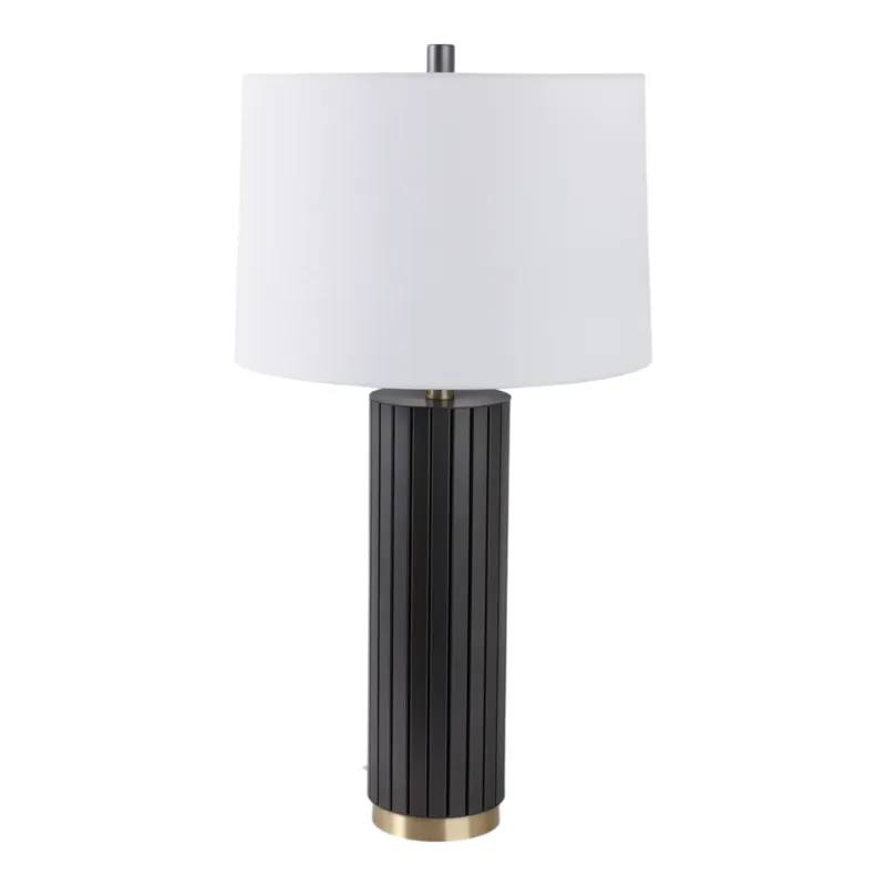 28\" Metal Table Lamp, Gray