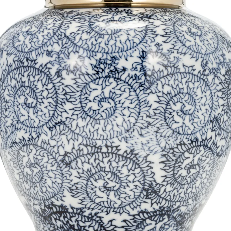 Ceramic 19" Chinoiserie Table Lamp, Blue/gold
