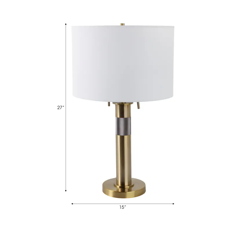 27x15\" Metal Lamp With 2 Pulls, Gold