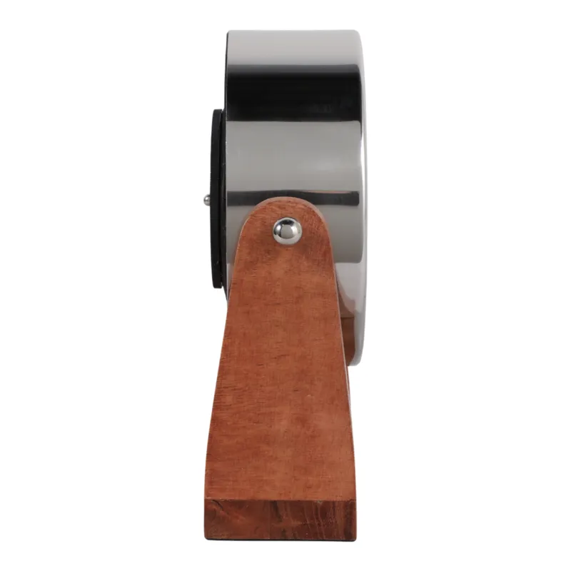 9x8\" Clock On Wood Base, Natural/silver