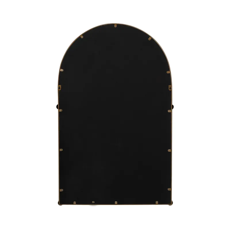 24x38 Arch Mirror With 4 Knobs, Gold