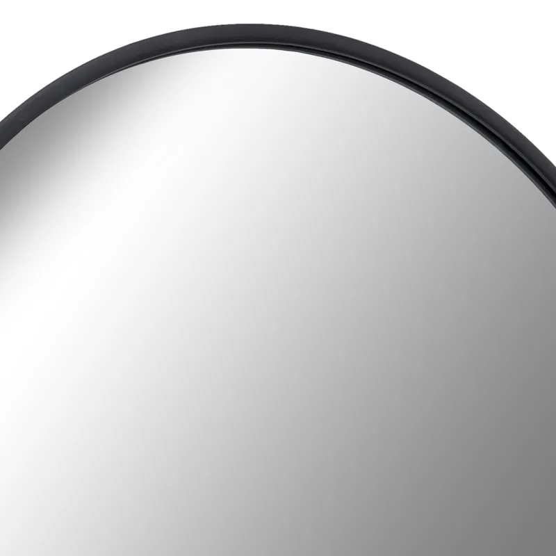 Metal 36" Round Mirror, Black